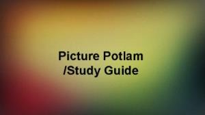 Picture Potlam / Study Guide Poster
